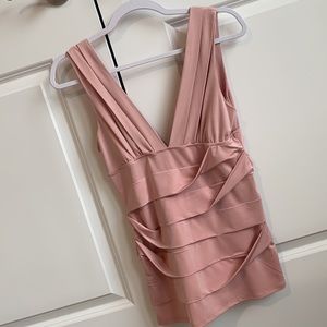 Sleeveless Deep-V Tank Top Blouse Layered Satin Material Size Medium